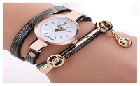 Casual Leather Bracelet Wristwatch for Women