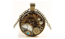 Stylish Vintage Printing Clock Compass Pendant Necklace For Women