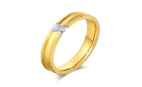 Stainless Steel Rings With Single CZ Stone For Women - sparklingselections