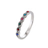 Silver Plated Fashion Multicolor Crystal Rings For Women