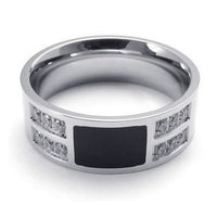 Stainless Steel Beauty Crystal Men Ring With CZ Stone