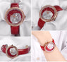 New Fashion Women Red Leather Strap Quartz Watch