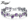 Women Crystal Silver Color Purple Bracelet