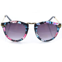 Design PC Lens Colorful Floral Eyewear Trendy Acetate Frames Round Sunglasses - sparklingselections