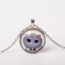 Women's New Classic Glass Cabochon Silver Pendant Necklace Jewelry