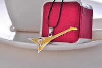 Stainless Steel Gold Guitar Unisex Pendant Necklace