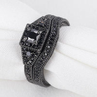 Special Black Gun Plated Ring For Women - sparklingselections