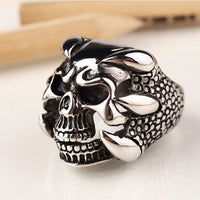 Gothic Skeleton Dragon Claw Ring for Men