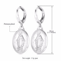Silver Color Religious Drop Earrings For Women - sparklingselections