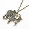 Women  Cute Vintage Retro Charms Hollow Out Elephant Metal Necklace