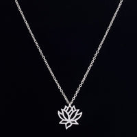 Elegant Vivid Lotus flower Pendant Necklaces for Women