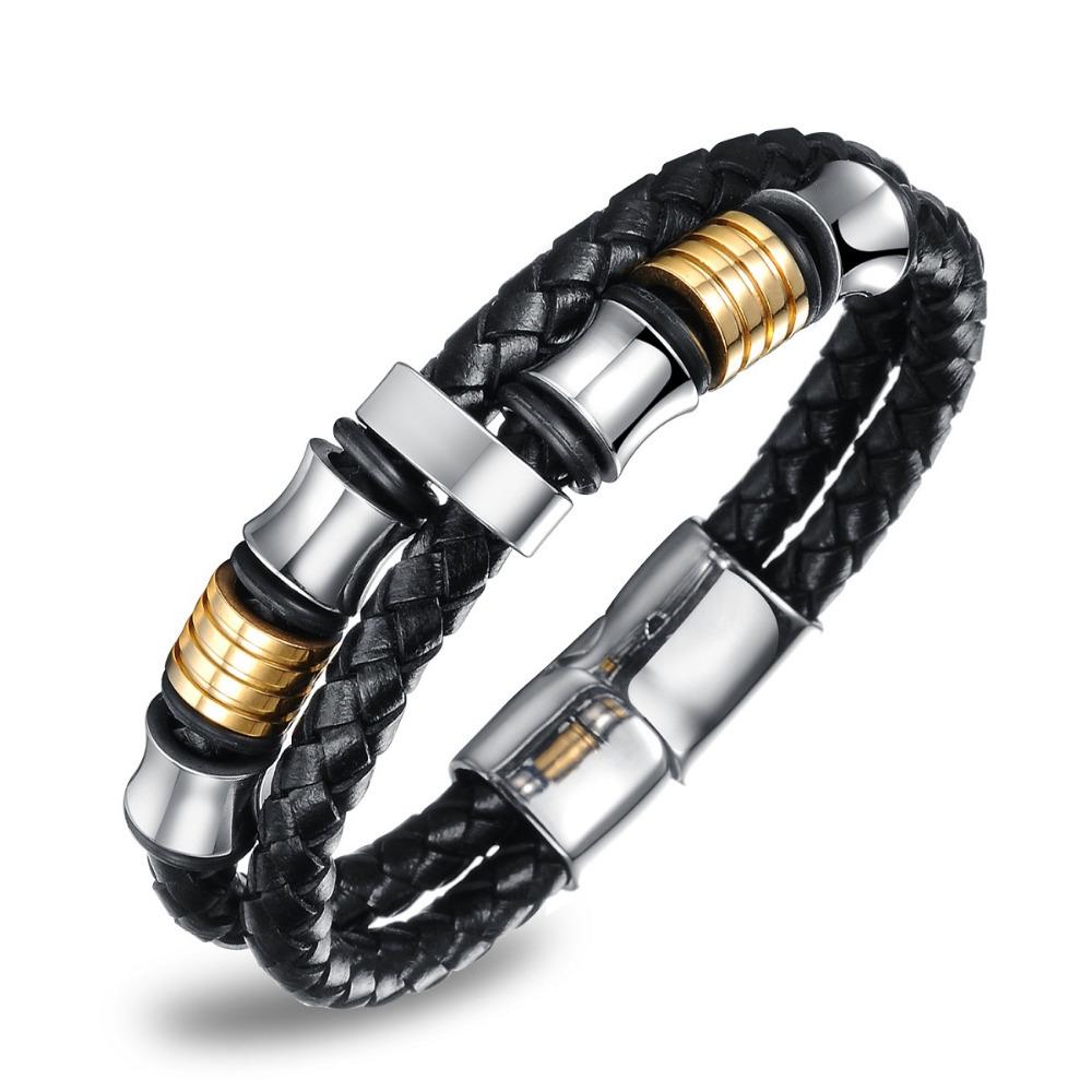 Men's Genuine Leather Wrap Bracelets sparklingselections