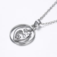 Silver Plated Mother Daughter Baby Charms Pendant Necklaces for Women