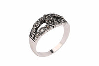 CZ Crystal Vintage Boho Style Leaf Wedding Rings For Women