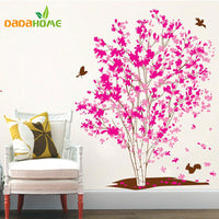One Tree Dream Pink Flowers Birds Wall Stickers