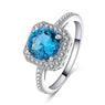 Designer Party Unique Rings Silver Blue Cubic Rings For Women