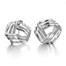 Women Triangle Streamlined Silver Plated Ear Studs
