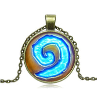 Hearthstone Glass Round Pendant Necklace Women Jewelry - sparklingselections