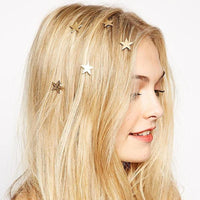 Gold Stars Coil Spring Clips Hairpin For Woman - sparklingselections