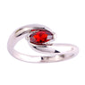 Marquise Cut Garnet Silver Ring for Women (6,7,8,9)