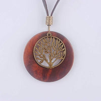 Life Tree Wooden Pendant Necklace - sparklingselections