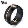 Stainless Steel black color cross ring for men women