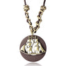 Vintage Wood Pendant Necklace