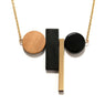 Geometric Wood Resin Sweater Pendant Necklaces