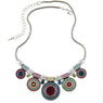 Ethnic Collar Vintage Colorful Bead Pendant Statement Necklace For Women