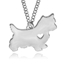 Lovely Animal Terrier Dog Heart Pendant Necklace for all