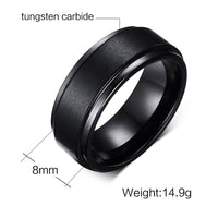 Black Pure Tungsten Carbide Wedding/Engagement Ring for Men