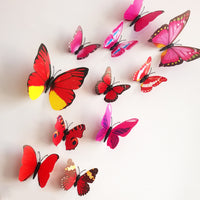 PVC Wall Decals Butterfly 3D Home Decor Wall Stickers 12PCs