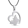 Hollow Heart Butterfly Shaped Unisex Pendant Necklace