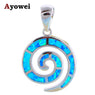 Blue Fire Opal 925 Necklace Pendants for Women