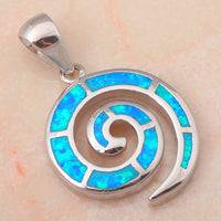 Blue Fire Opal 925 Necklace Pendants for Women