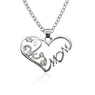 Mother and Child Love "Mom" Crystal Pendant Necklace