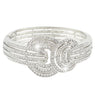 Crystal Large Oval Drop Bridal Bangle Bracelet For Women