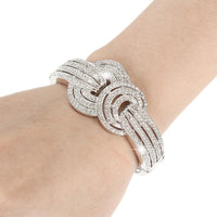 Crystal Large Oval Drop Bridal Bangle Bracelet For Women - sparklingselections