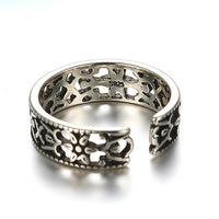 Silver Hollow Out Vintage Retro Boho Bohemia Rings for Women (Adjustable)