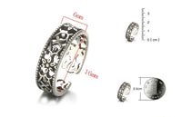 Silver Hollow Out Vintage Retro Boho Bohemia Rings for Women (Adjustable)
