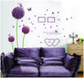 Purple Dandelion romance decoration Wall Stickers