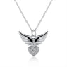 New Design Silver Color Wings Heart Pendant Necklace