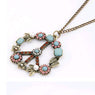 Vintage Peace Symbol Long Chain Pendant Necklaces for Women