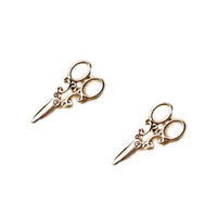 Gold and SIlver Plated Scissor Stud Earrings for Women