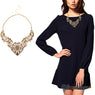 Vintage Luxurious Collar Chain  Bronze Lace Choker Necklace for Women