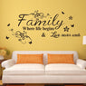 Family Where Life Begins  Love Never Ends Removable Wall Stickers