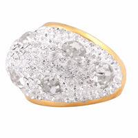 Austrian Crystal Gold Diamond Accent Dome Ring