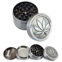 Stainless Steel Coin Shape Herb Pattern Cigar Magnetic Pack - sparklingselections