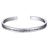 Women's Silver Stamped Bangles Simple Open cuff Engraved Love Bracelets