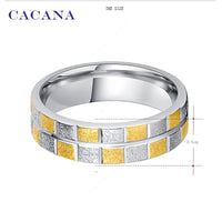 Yellow And Silver Square Stainless Steel Rings For Women  (R54)